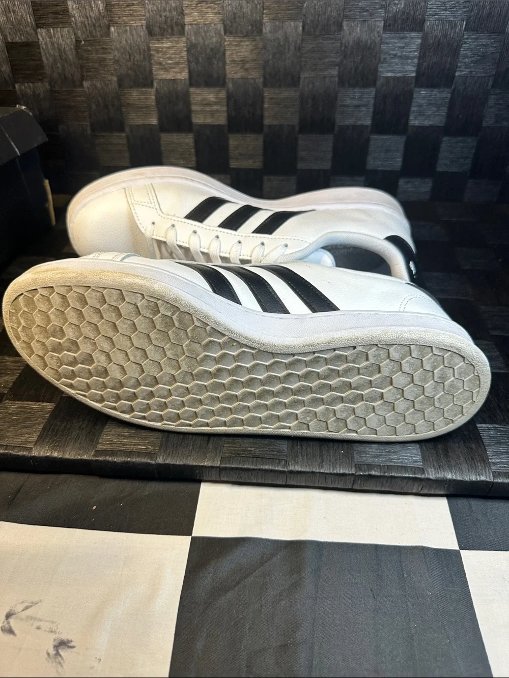 adidas Men’s White Sneakers with Black Stripes